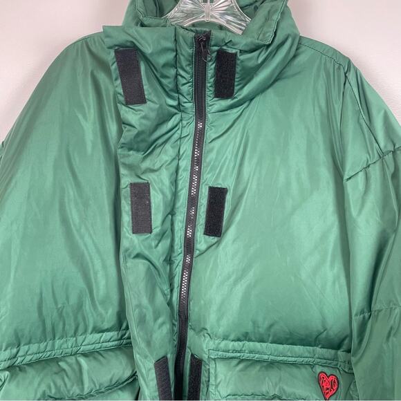 SPELLEDIT Unisex Oversized Green Puffer Jacket - Picture 6 of 9